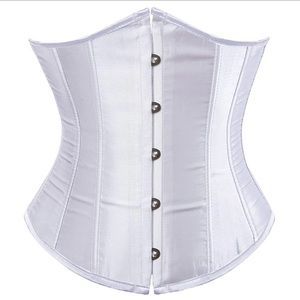 Classic Vintage White Satin Underbust Corset
